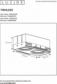 Встраиваемый светильник Lucide Trimless 09931/02/31