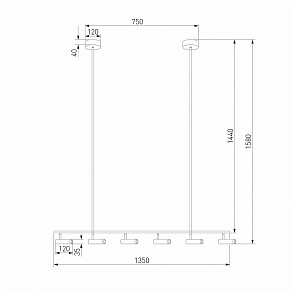 Светильник на штанге Eurosvet Epiphania 20252/6 LED черный/латунь