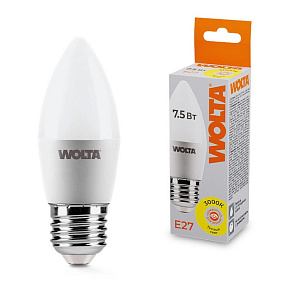 Лампа светодиодная Wolta  E27 7.5Вт 3000K 25YC7.5E27