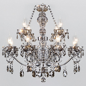 Потолочная люстра Eurosvet Teodore 10103/12 хром/дымчатый хрусталь Strotskis
