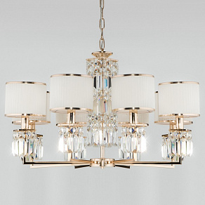 Подвесная люстра Eurosvet Zaffiro 10129/8 золото/прозрачный хрусталь Strotskis Smart (10099/8)
