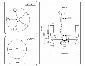 Люстра на штанге Ambrella Light LH LH75371