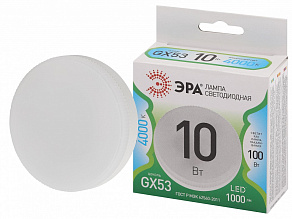 Лампа светодиодная Эра Green Line GX53 10Вт 4000K LED GX-10W-840-GX53 GL