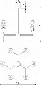 Люстра на штанге Eurosvet Prism 60143/6 хром