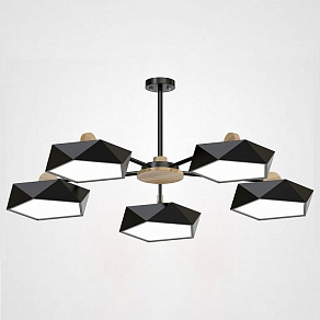 Люстра на штанге Imperiumloft Geometric Черная GEOMETRIC-CH01