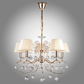 Подвесная люстра Eurosvet Эстель 10058/5 золото/прозрачный хрусталь Strotskis