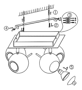 Спот Globo Oberon 57881-4