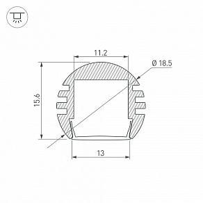 Профиль встраиваемый Arlight PDS-R-2000 ANOD 012093