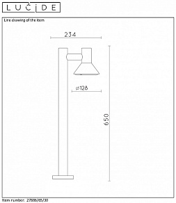 Наземный низкий светильник Lucide Nando 27886/65/30
