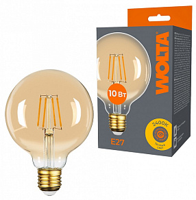 Лампа светодиодная Wolta  E27 10Вт 2400K WF-G95-10W2.4KE27
