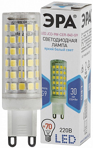 Лампа светодиодная Эра Стандарт G9 9Вт 4000K LED JCD-9W-CER-840-G9
