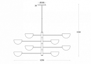 Люстра на штанге Maytoni Mollis MOD126PL-08B