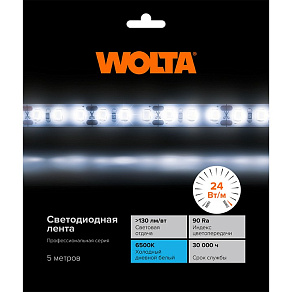 Лента светодиодная Wolta  WLS2835-24W/6500/12H240-01