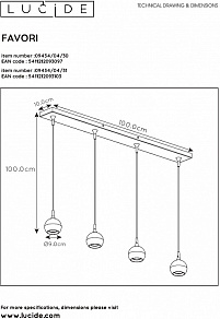 Подвесной светильник Lucide Favori 09434/04/31