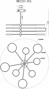 Люстра на штанге MyFar Eva MR1221-8CL