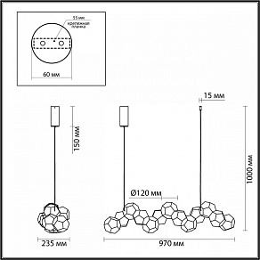 Подвесной светильник Odeon Light Bingo 4305/74L