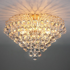 Потолочная люстра Eurosvet Ostiniya 3299/9 белый с золотом/прозрачный хрусталь Strotskis