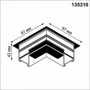 Соединитель угловой L-образный для треков встраиваемых Novotech VECTOR 220V 135310