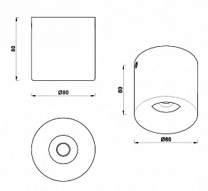 Накладной светильник iLedex Metrica 108-7W-D80-3000K-24DG-BK