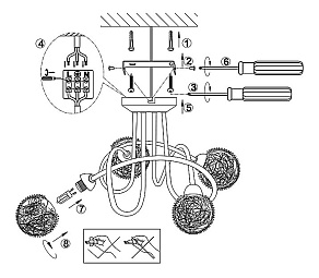 Потолочная люстра Globo Orina 56624-4D