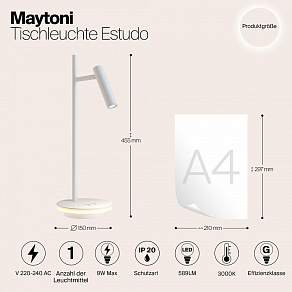 Настольная лампа офисная Maytoni Estudo Z010TL-L8W3K