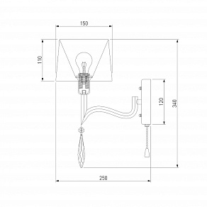 Бра Eurosvet Madera 10093/1 хром/прозрачный хрусталь Strotskis