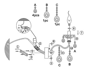 Бра Globo Pinja 64114W