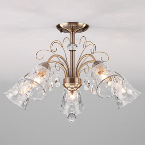 Люстра на штанге Eurosvet Norene 30157/5 античная бронза