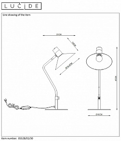 Настольная лампа офисная Lucide Pepijn 05528/01/30