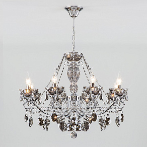 Потолочная люстра Eurosvet Teodore 10103/8 хром/дымчатый хрусталь Strotskis