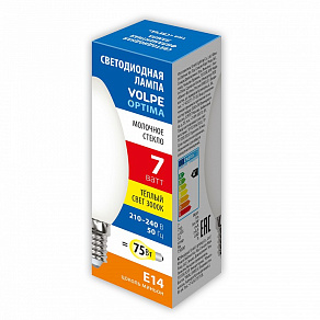 Лампа светодиодная Volpe  E14 7Вт 3000K UL-00008330