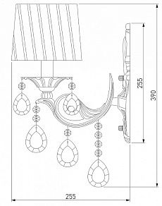 Бра Eurosvet Argenta 10098/1 серебро/тонированный хрусталь Strotskis