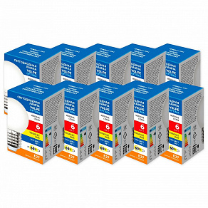 Набор из 10 ламп светодиодных Volpe OPTIMA Филамент E27 6Вт 3000K UL-00013915