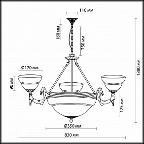 Подвесная люстра Odeon Light Palacio 1992/6
