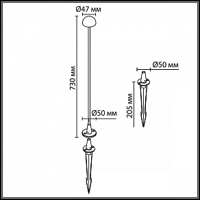 Наземный низкий светильник Odeon Light VERDE 7122/4GLA