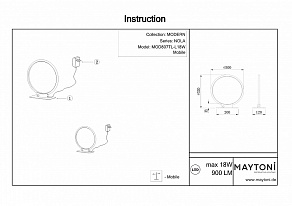 Настольная лампа декоративная Maytoni Nola MOD807TL-L18W