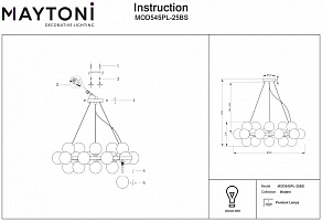 Подвесная люстра Maytoni Dallas MOD545PL-25BS