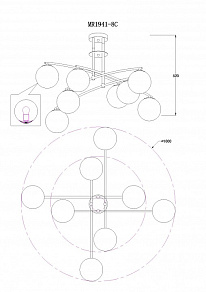 Люстра на штанге MyFar Aerton MR1941-8C