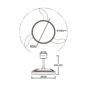 Светильник с вентилятором Mantra GLASS FAN 9525