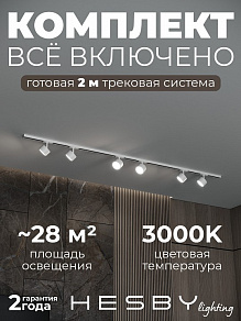 Комплект трековый Hesby Lighting Skylite №13 HSBL_kompl_S013_NI2W3K