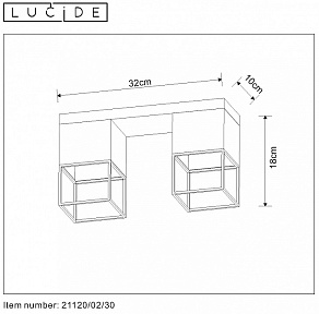 Накладной светильник Lucide Rixt 21120/02/30