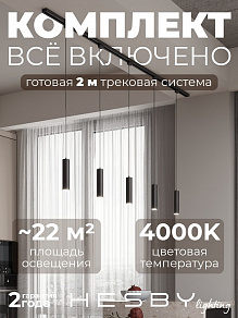 Комплект трековый Hesby Lighting Skylite №12 HSBL_kompl_S012_NI2B4K