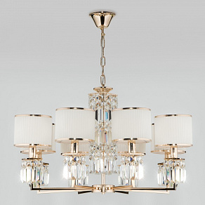 Подвесная люстра Eurosvet Zaffiro 10129/8 золото/прозрачный хрусталь Strotskis Smart (10099/8)