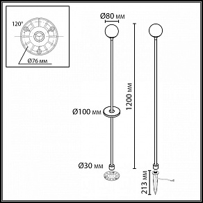 Наземный высокий светильник Odeon Light NATURE 7120/3GLC