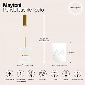 Подвесной светильник Maytoni Kyoto MOD178PL-L11G3K