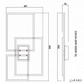 Потолочная люстра iLedex Grace 230/3A-50W-3000K GL