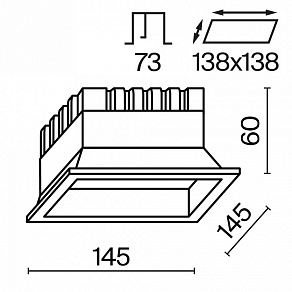 Встраиваемый светильник Maytoni Okno DL056-18W3-4-6K-W