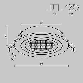 Встраиваемый светильник Maytoni Technical Atom DL023-2-01W-1(N)