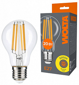 Лампа светодиодная Wolta  E27 20Вт 3000K WF-A60-20W3KE27
