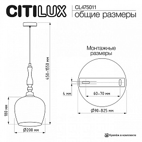 Подвесной светильник Citilux NORT CL475011